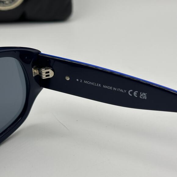 MONCLER Tronn Shield Sunglasses ML0260 Bright Blue Mirror Unisex - Picture 9 of 13